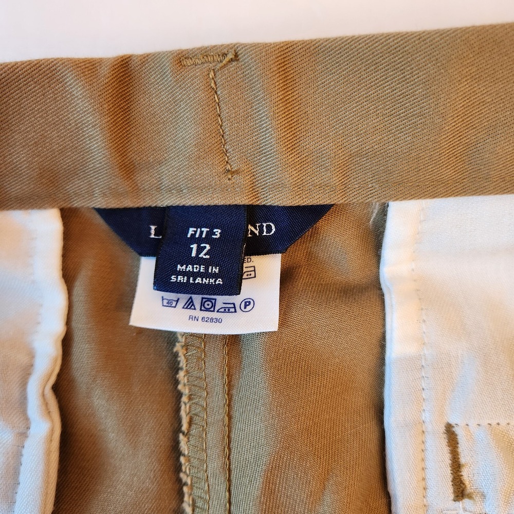 NWT Lands' End Twill Chino Khaki Pants Womens Fit 3 Size 12 Tan Straight Leg New - Picture 14 of 16